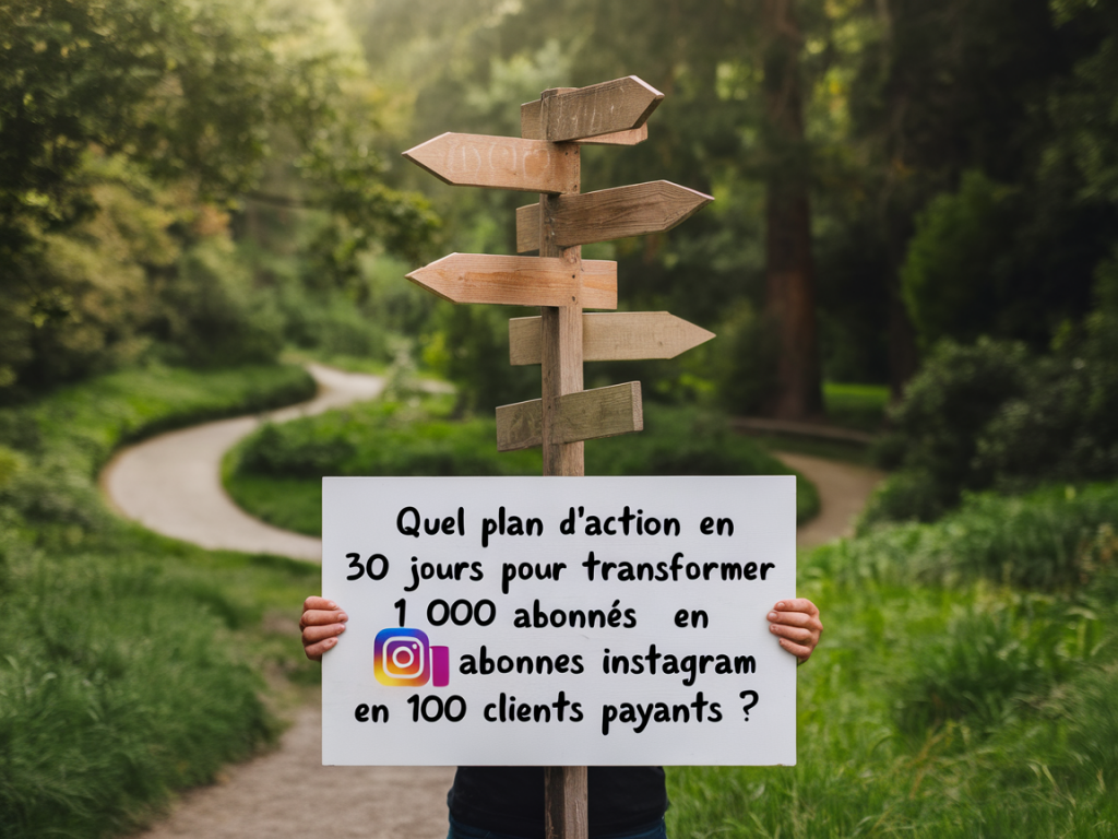 Quel plan d'action en 30 jours pour transformer 1 000 abonnés instagram en 100 clients payants