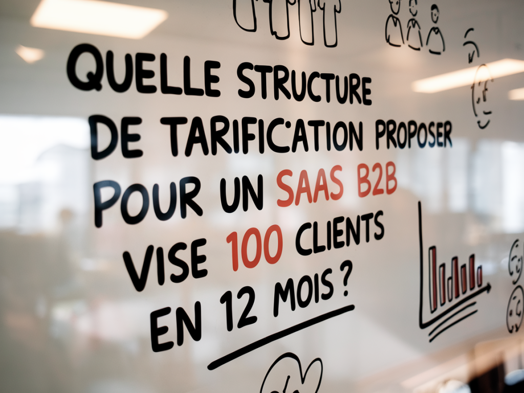 Quelle structure de tarification proposer pour un saas b2b qui vise 100 clients en 12 mois